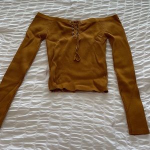 long sleeve off the shoulder top